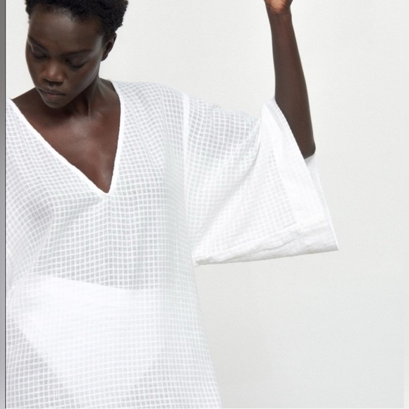 Mara Hoffman swim white maxi Paola cover up beach pool cruise size medium - Picture 3 of 10